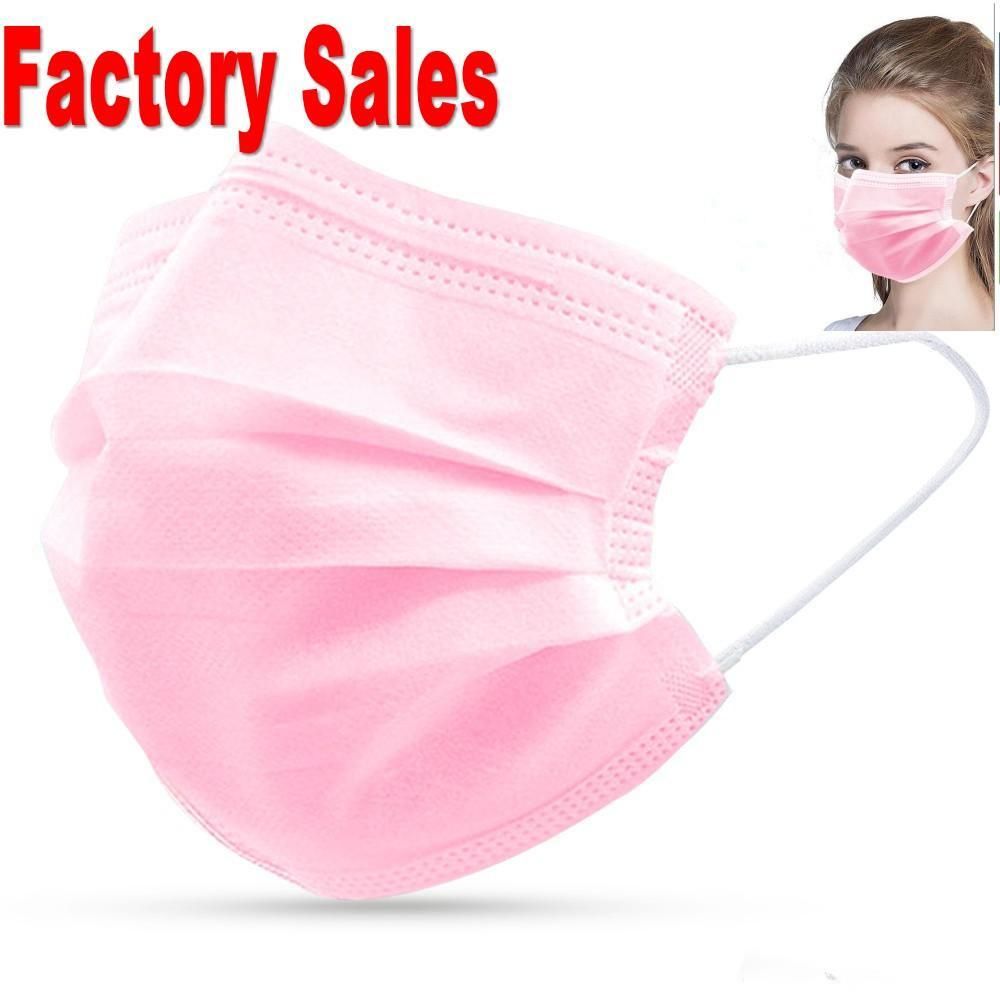 2021 Pink Disposable Face Mask Protective Designer Elastic For Mask