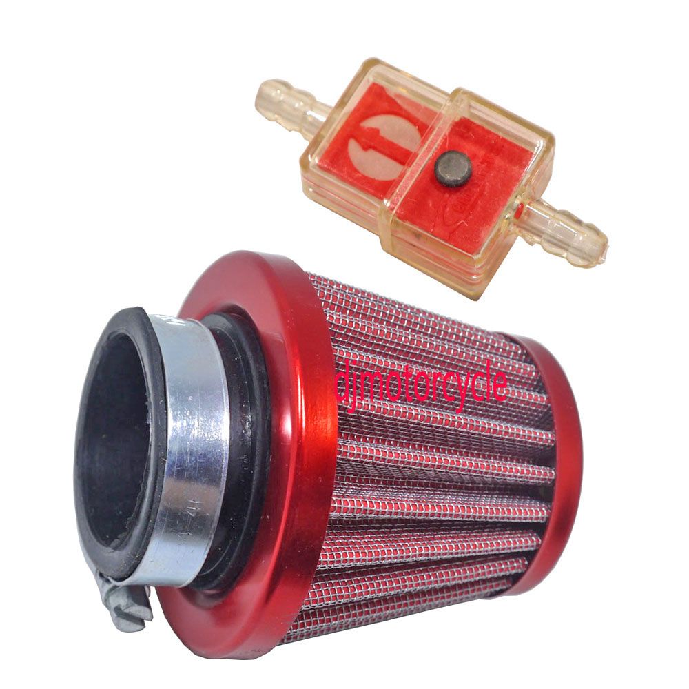 Rosso Filtro aria kit induzione aspirazione filtro aria 38mm per fuoristrada ATV Quad Dirt Pit Bike