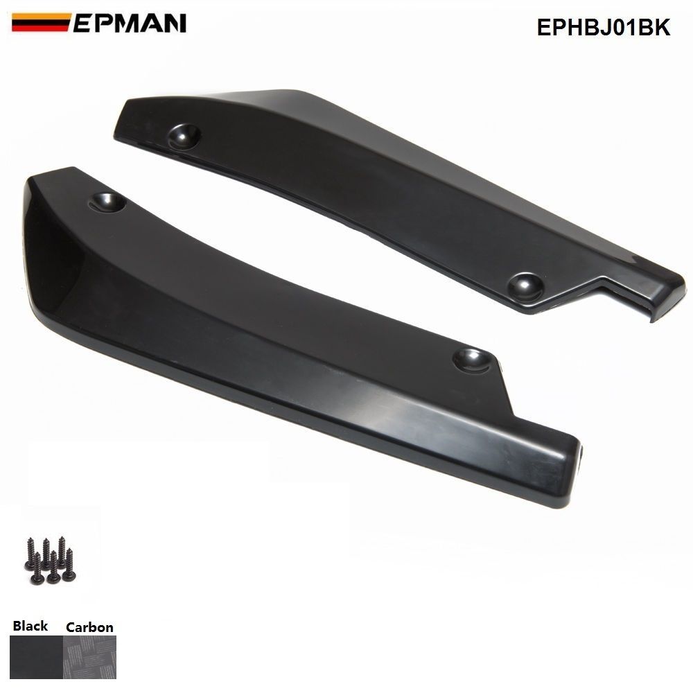 2PCS Car Rear Lip Wrap Angle Splitters Scratch Resistant Carbon Fiber Style ABS