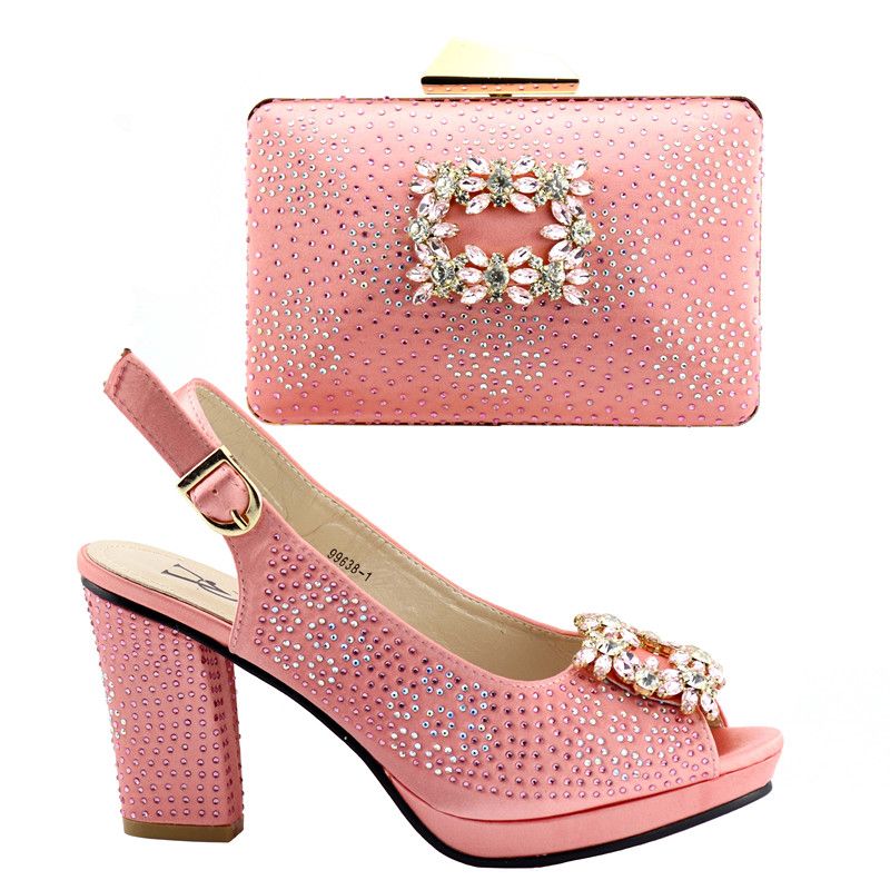 pink sandals and matching bag