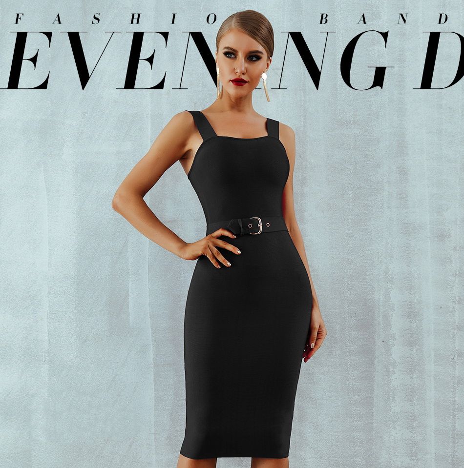 hot black spaghetti dress