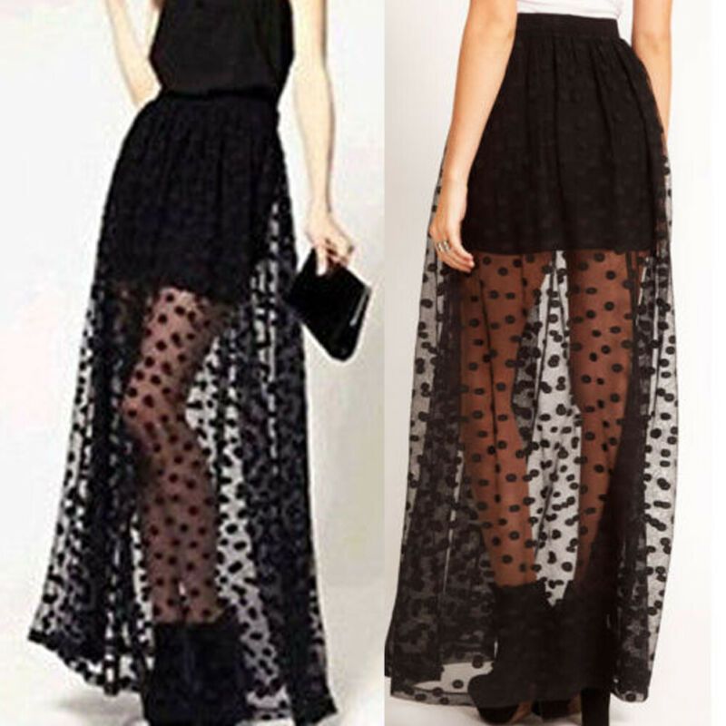 saia longa malha preta