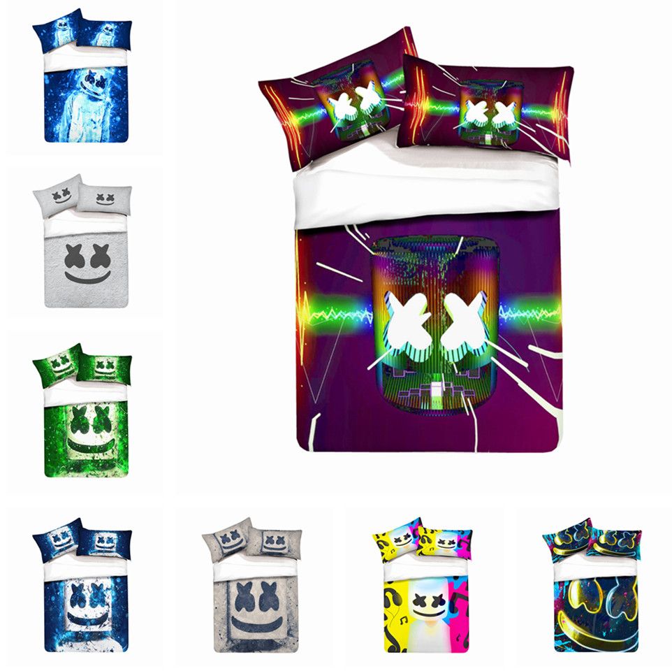 Dj Spun Sugar Marshmello Design Bedding Set Duvet Cover Set Of