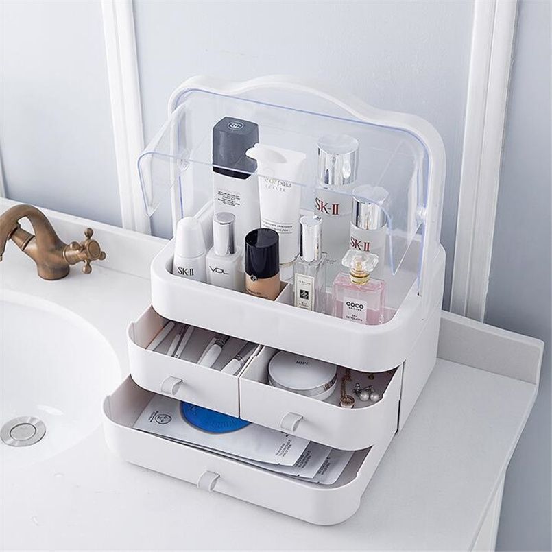 2020 Plastic Makeup Organizer Desktop Storage Box Living Room Home Makeup Organizer Desktop Storage Box