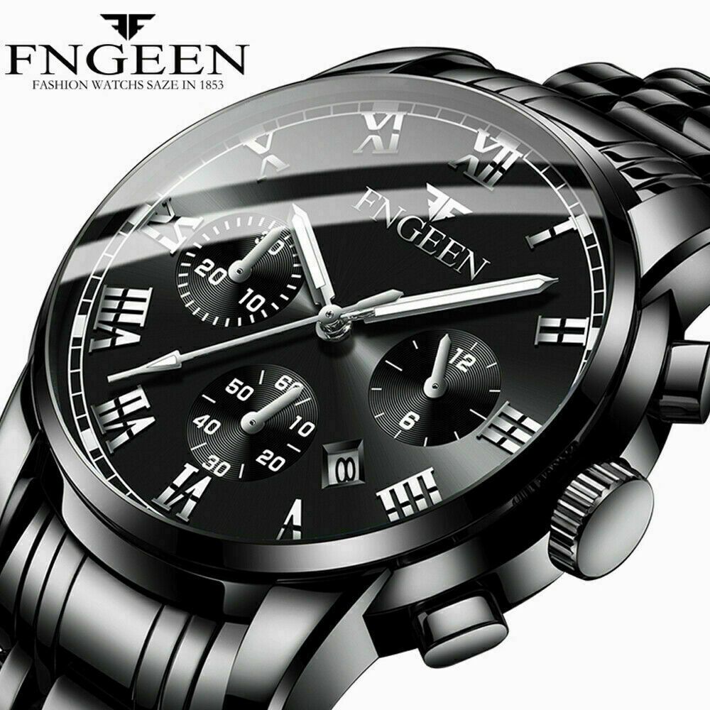 Luxury Men Fashion Stainless Steel Military Army Analog Sport Wrist