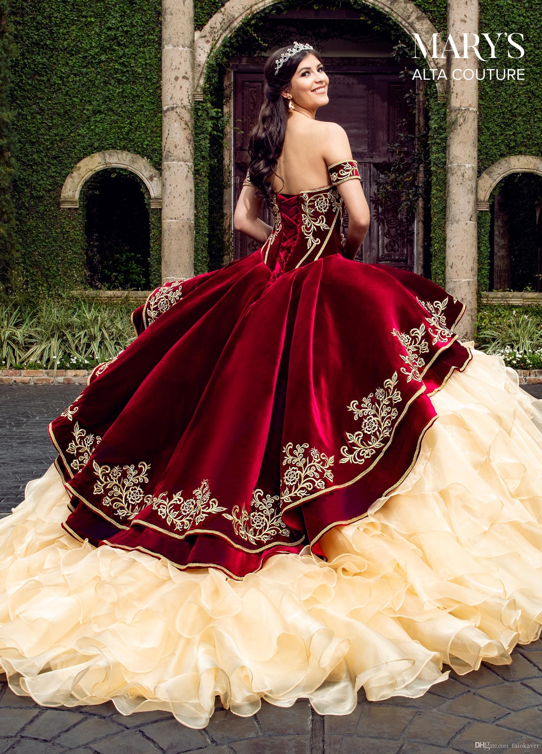 2020 Sweetheart Burgundy Ball Gown Quinceanera Dresses With Embroidery Tiered Skirts Lace Up Floor Length Vestido 2020 Sweetheart Burgundy Ball Gown Quinceanera Dresses With Embroidery Tiered Skirts Lace Up Floor Length Vestido