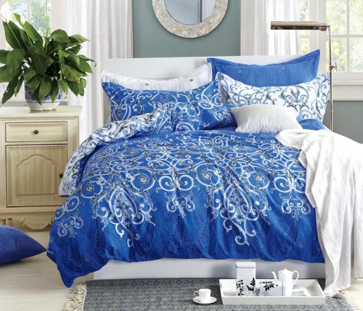 Bedding Set Chinese Traditional Style Blue And White Porcelain