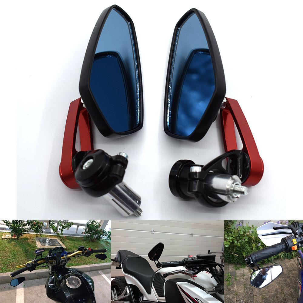 1 coppia di specchietti retrovisori laterali in lega di alluminio da 8 mm 10mm Specchietti retrovisori moto Blu