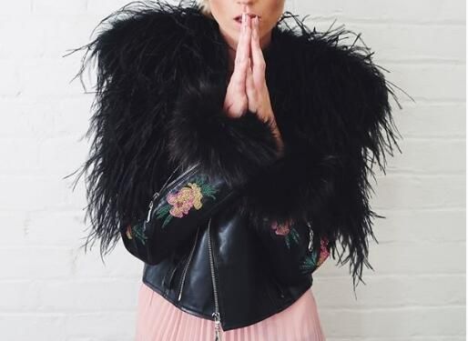 black fluffy bolero