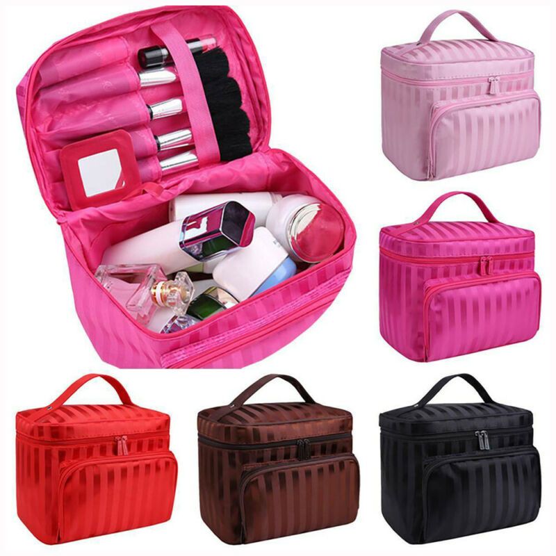 large cosmetic bag with handle