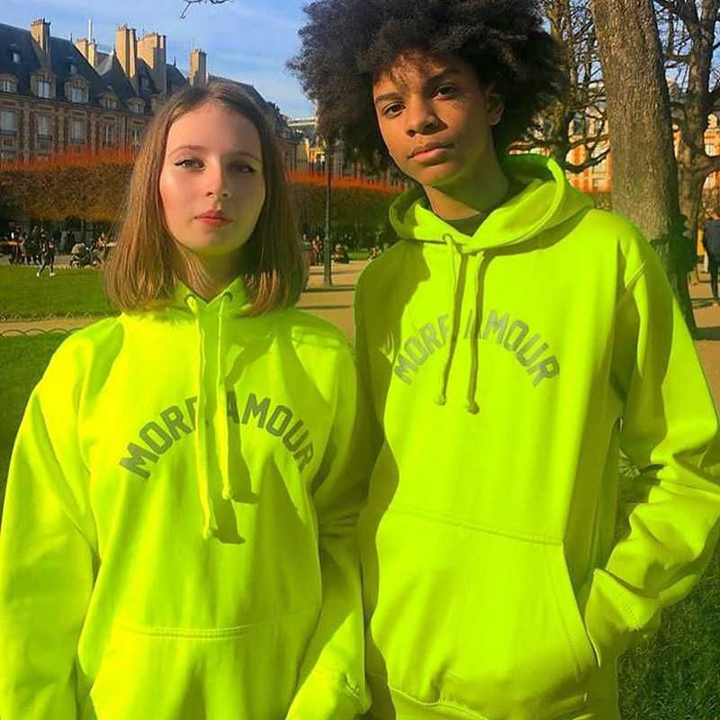 Compra Sudaderas Con Capucha Para Hombre Sudaderas Hombres Mujeres Fall  Spring Fashion Neon Neon Sudadera Verde Para Los Amantes De Pareja  Reflectiva Con Capucha Con Capucha Con Capucha Barato | Entrega Rápida