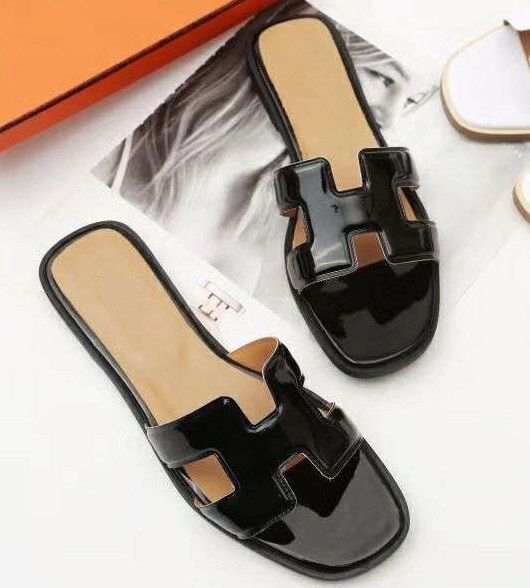 leather designer slides