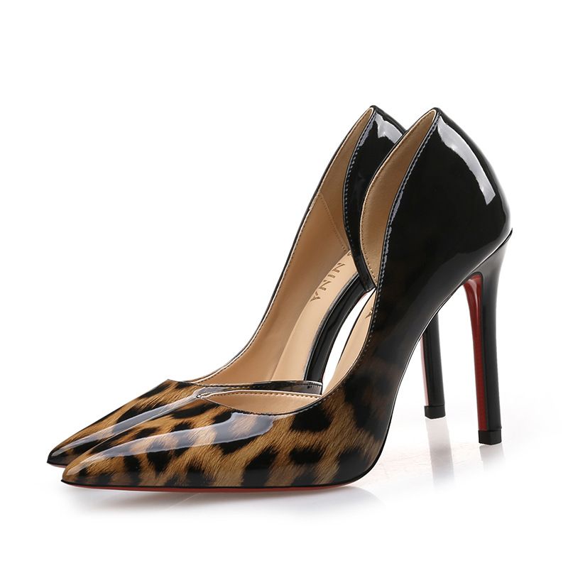 leopard patent pumps