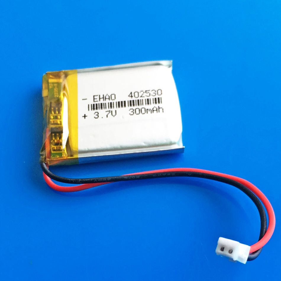 402530 3.7V 300mAh Lithium Polymer LiPo Rechargeable Battery JST ZH 1