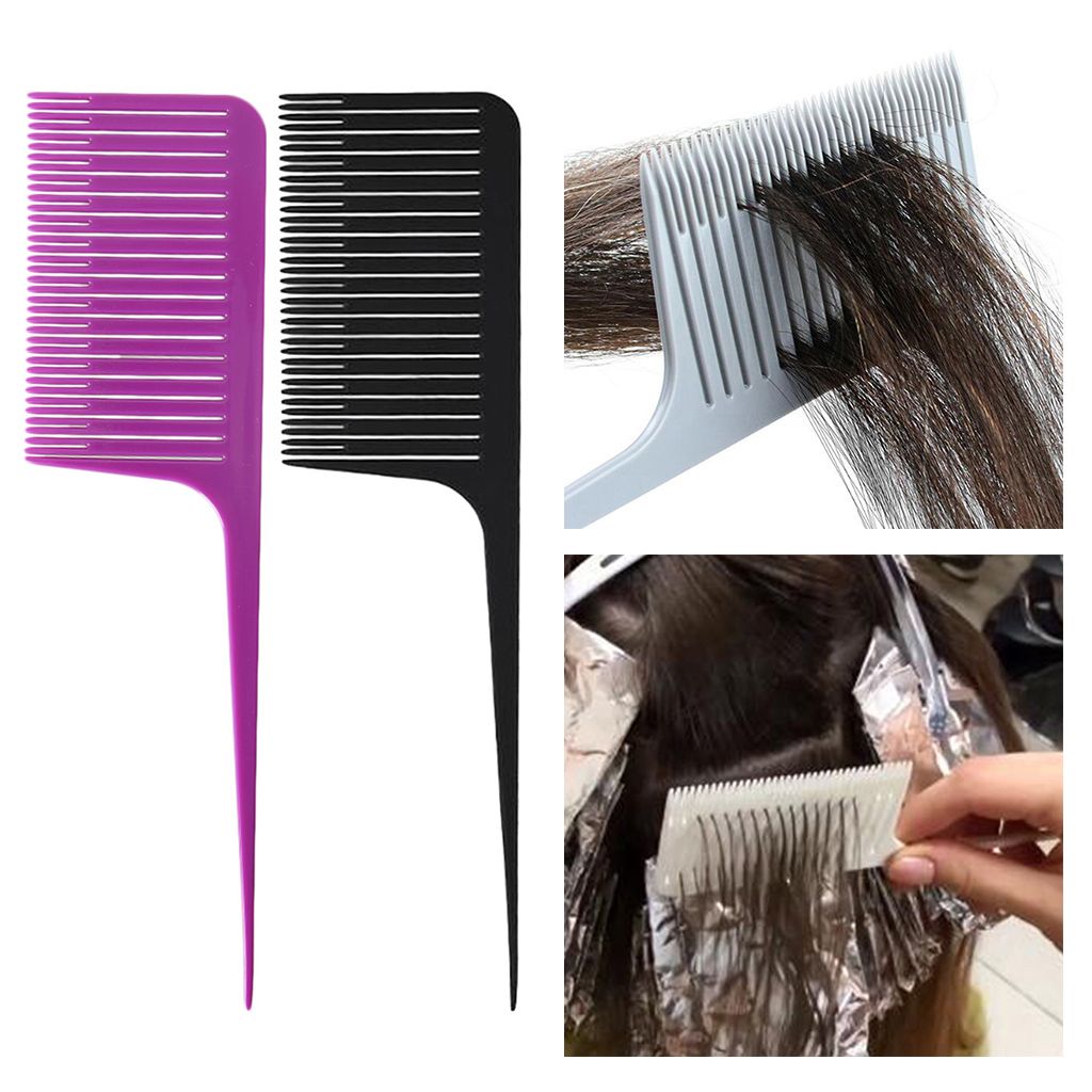 streaking hair with comb