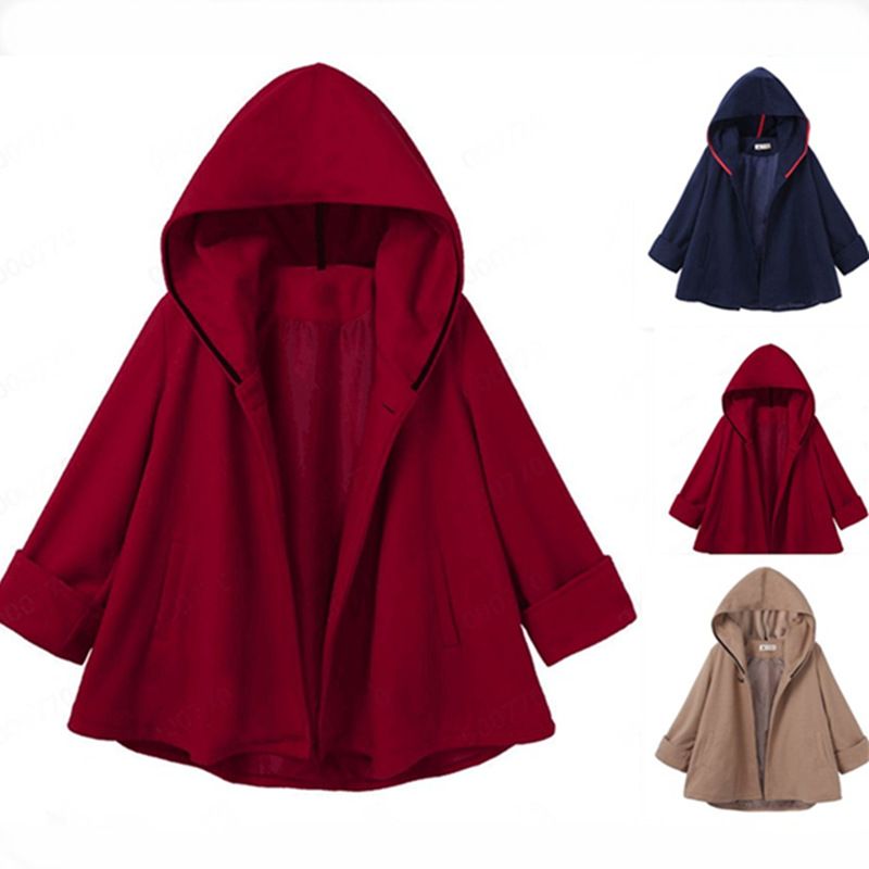 2019 Women S Winter Casual Long Sleeve Solid Color Contrast Trend Fashion Hooded Cloak Wool Coat Pocket Tricolor S Xxl From Yourgoodopportunity 31 56 Dhgate Com