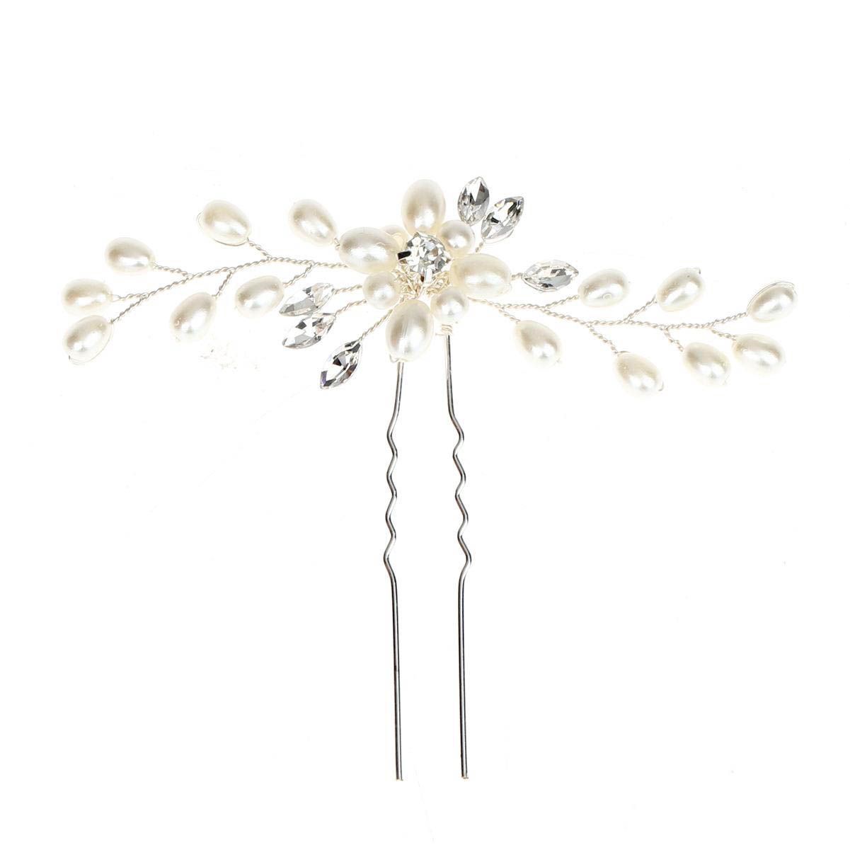2019 Women Crystal Hairpins Vintage Wedding Bridal Pearl Flower