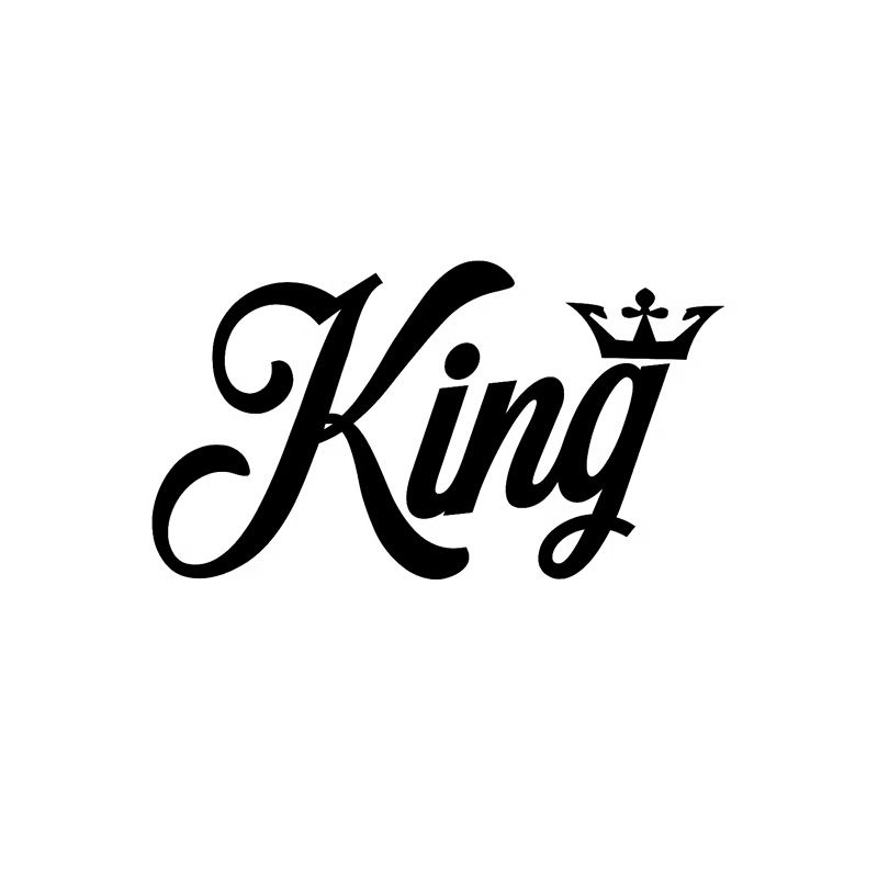 2021 14.6*8.1CM Fashion KING Crown Vinyl Decal Car Sticker Black/Silver ...