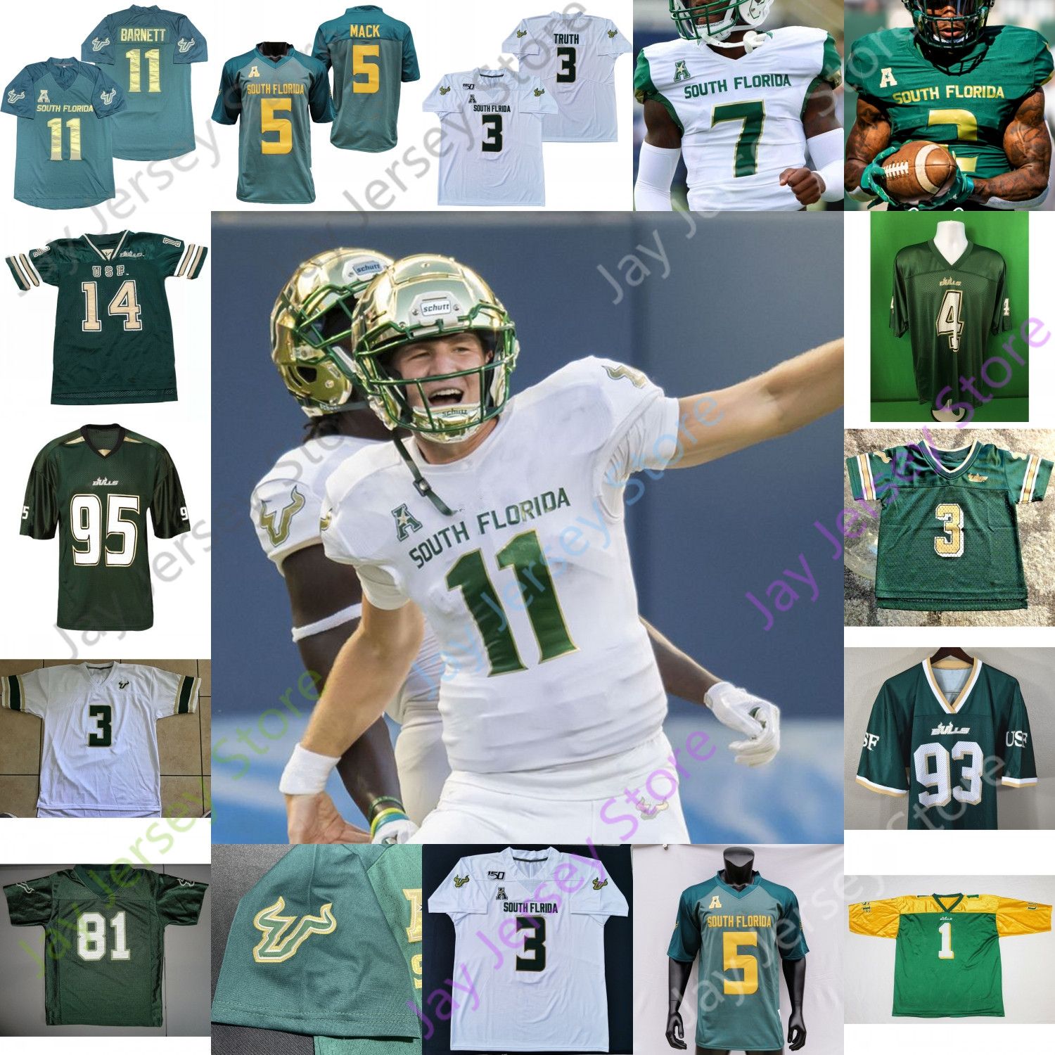 Custom USF South Florida Football Jersey NCAA College Josh Black Kirk  Livingstone Juwuan Brown Kelley Joiner Jr. Bryce Miller Jacob Mathis From  26,01 €