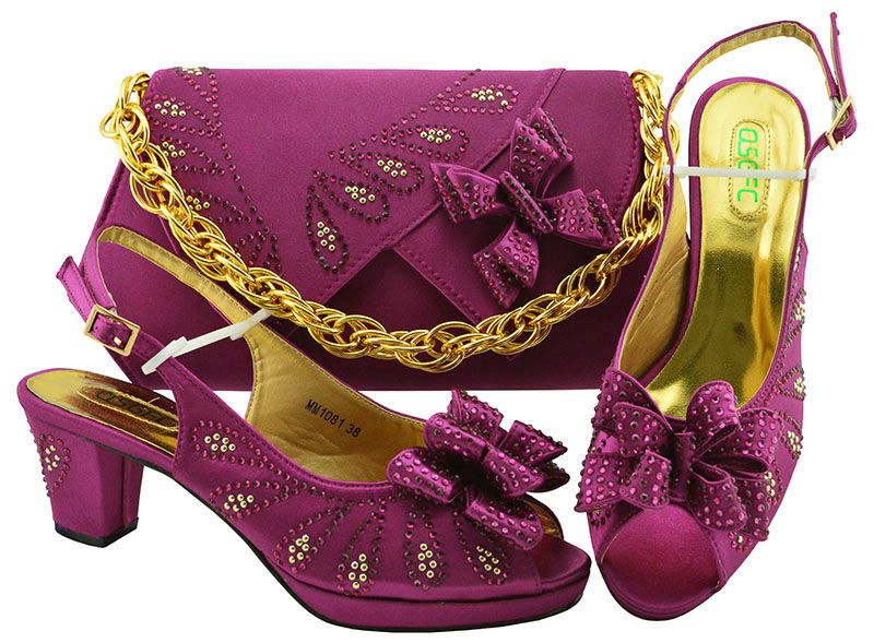 magenta bag and shoes