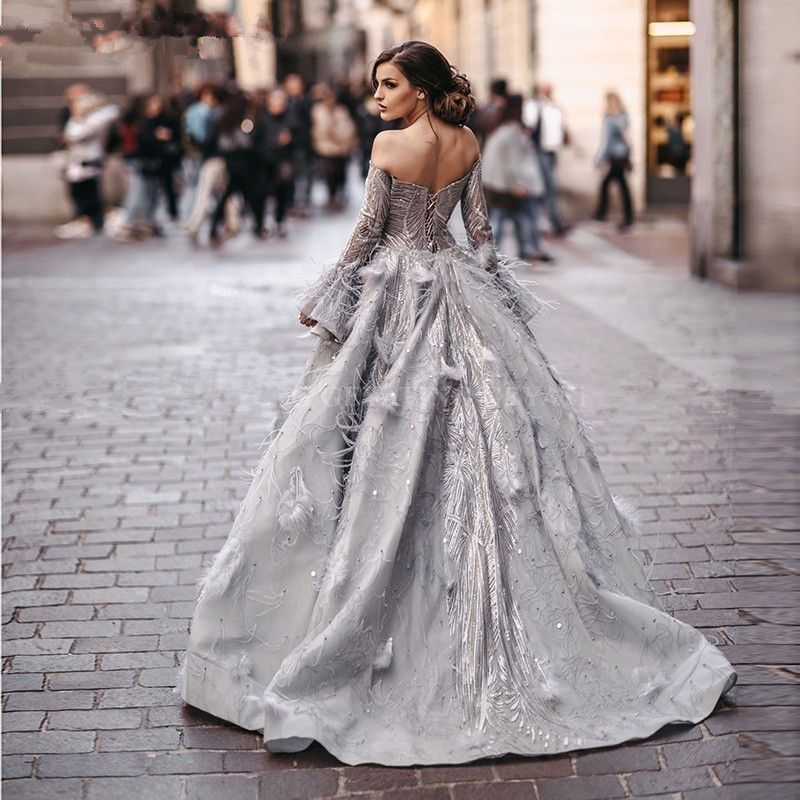 Off Shoulder Ball Gown Evening Dresses 