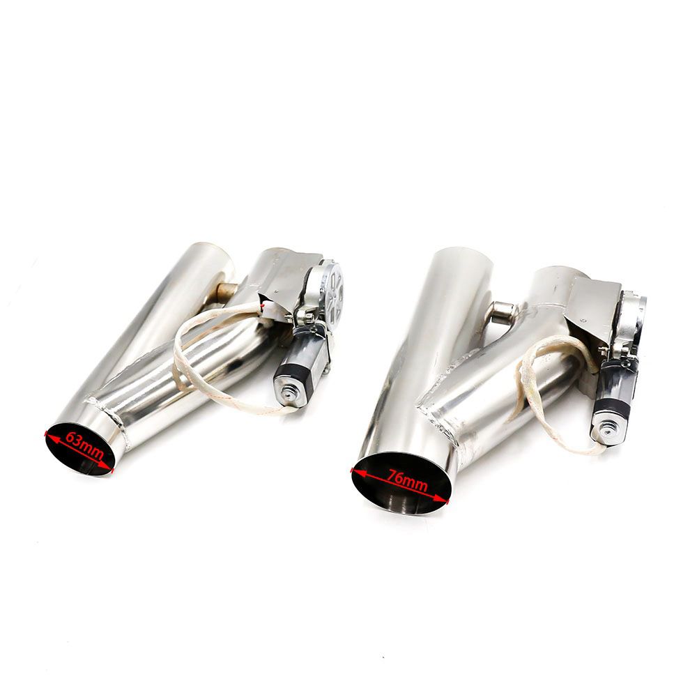 2×2.5" 63mm Electric Exhaust Valve Y Pipe Exhaust Valve Fit Double Exhaust Pipe