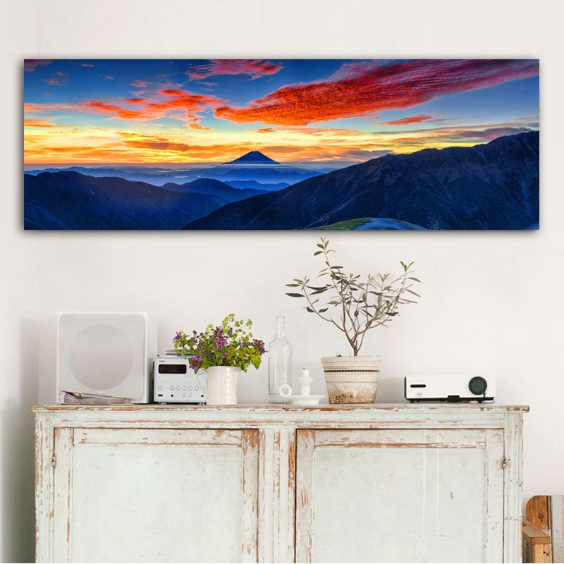 Compre 1 Panel Montana Nubes Cielo Paisaje Lienzo Pintura Arte De