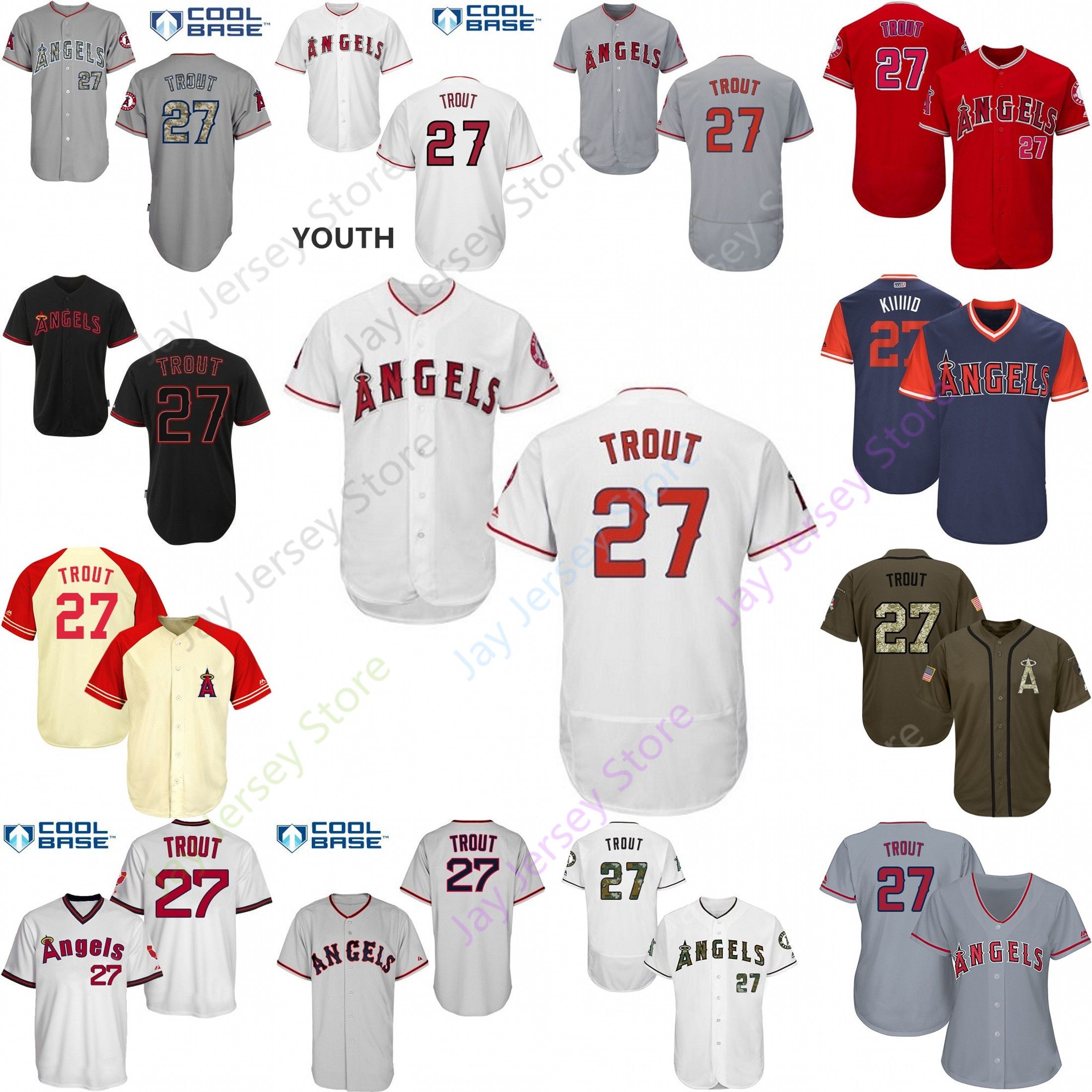red mike trout jersey