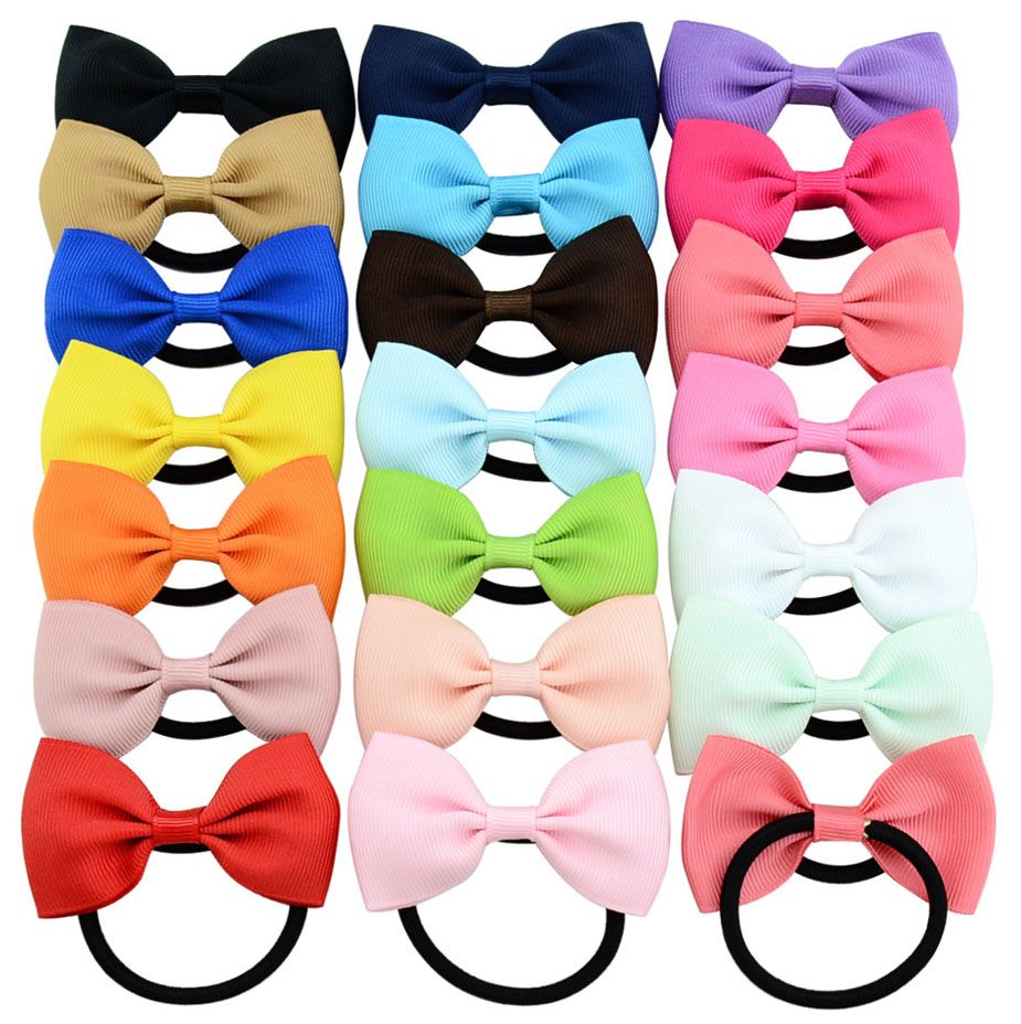 7CM Baby Ponytail Holder Elastic Rubber Band Bow Girls Hair Rope Bows