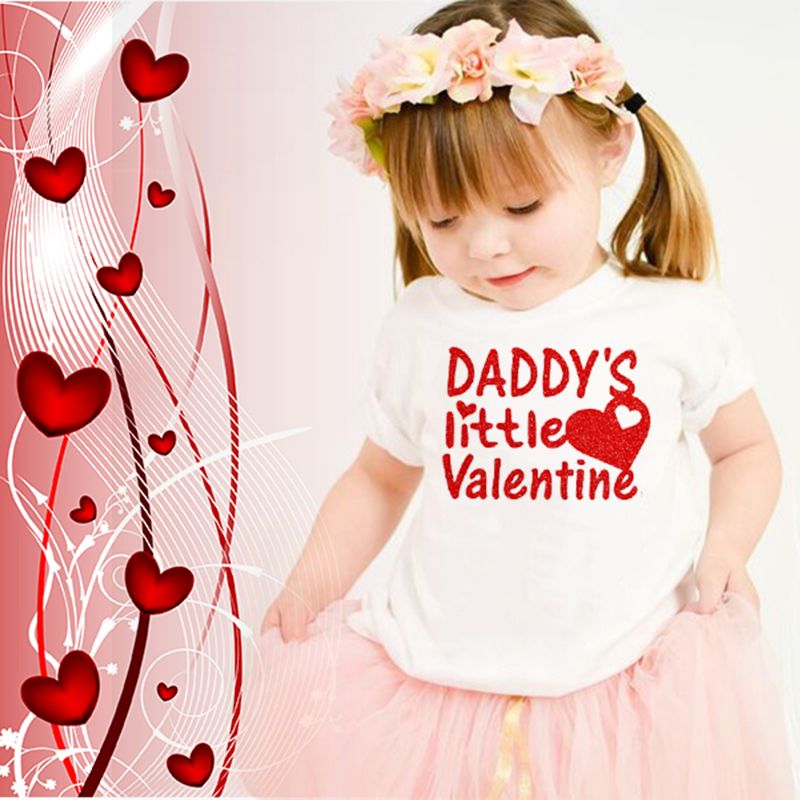 Daddy/'s Valentine Valentines Day Children/'s Kids T Shirts T-Shirt Top Cute