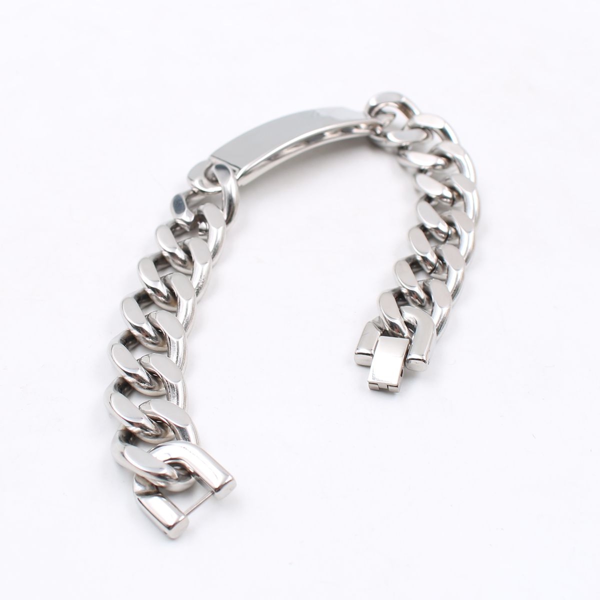 Large Stainless Steel Silver Curb Chain Casting ID Bracelet men Jewelry 15mm 9/'/'