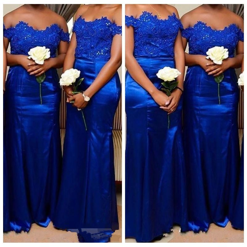 blue and silver bridesmaid dresses