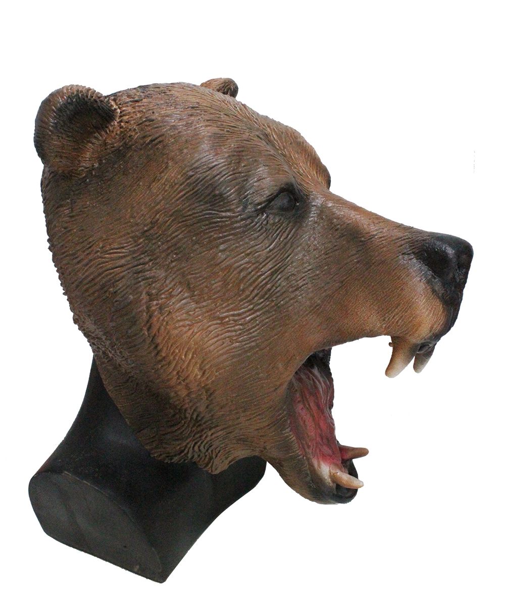 taglia unica The Rubber Plantation TM 619219293822 Brown Grizzly Wild Bear maschera in lattice Forrest animali Accessorio per costume da travestimento di Halloween per tutta la testa unisex 