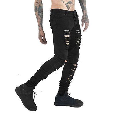 black fitted jeans
