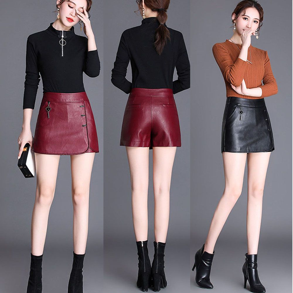 plus size faux leather shorts