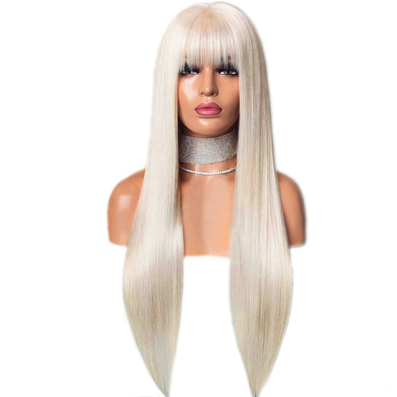 blonde wig long bangs