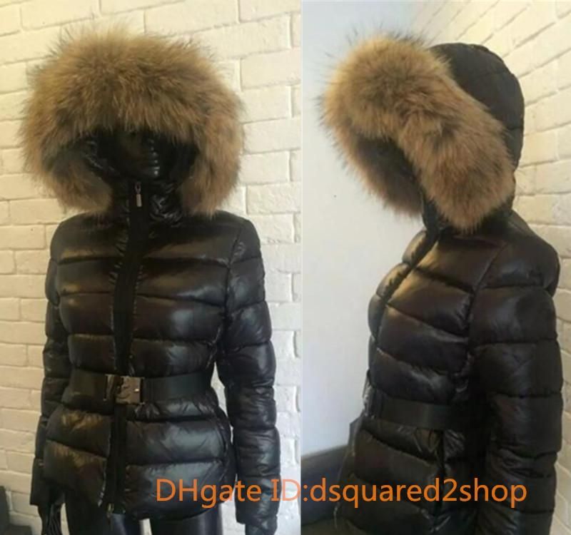 real raccoon fur hooded coat