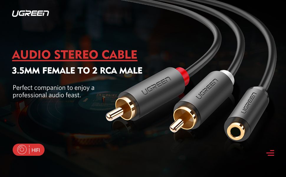 El artículo caliente RCA cable 2 RCA macho a hembra de 3,5 mm Adaptador de enchufe Cable de audio Cable para el iPhone Edifer de cine en casa DVD VCD Auriculares