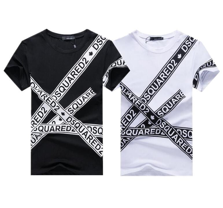 HOMBRE diseñador para hombre Polo camisa camisetas cuello de rayas hombres O-cuello camisa Polos Tops Tee D08 Dsquared2 dsq dsquared 2 dsq2 D2