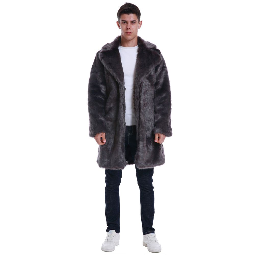 Compra Para Hombre De Invierno Cálido Abrigo Peludo Abrigo De Piel  Sintética Parka Shaggy Largo De Lujo Prendas De Abrigo Abrigo Chaqueta Gris  Oscuro Barato | Entrega Rápida Y Calidad | Es.Dhgate
