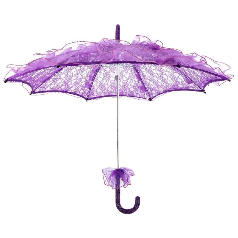 Bridal Lace Cotton Umbrella for Wedding Parties Dancing Pography Prop Elegant and Stylish Umbrella Rain Women S-Trendy-Homes