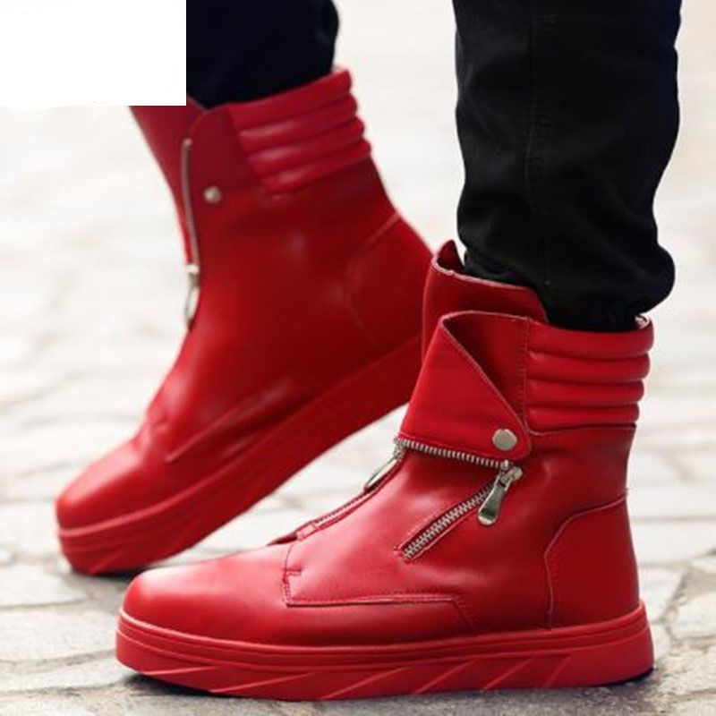 red high top boots