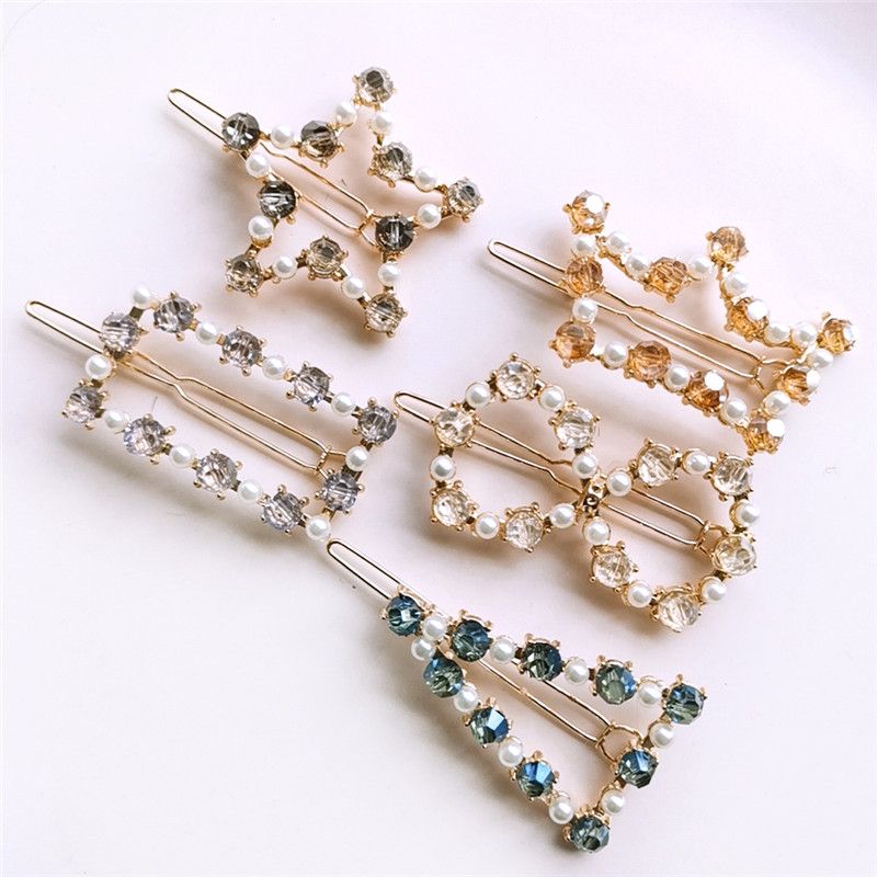 2019 New Girls Water Drilling Hairpins Crown Stars Design Crystal