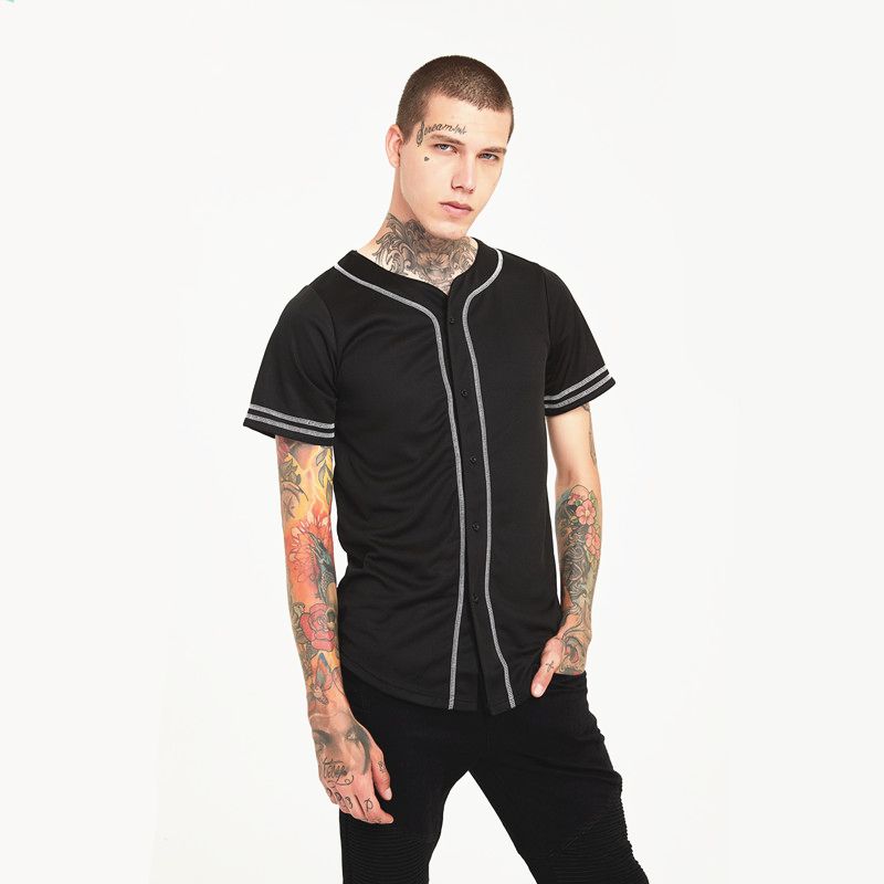 Compra Camisas Moda Uniformes Streetwear Béisbol De Secado Rápido Camisas  Para Hombre Del Béisbol Del Swag Jersey T Llano Negro Nuevo Barato |  Entrega Rápida Y Calidad | Es.Dhgate
