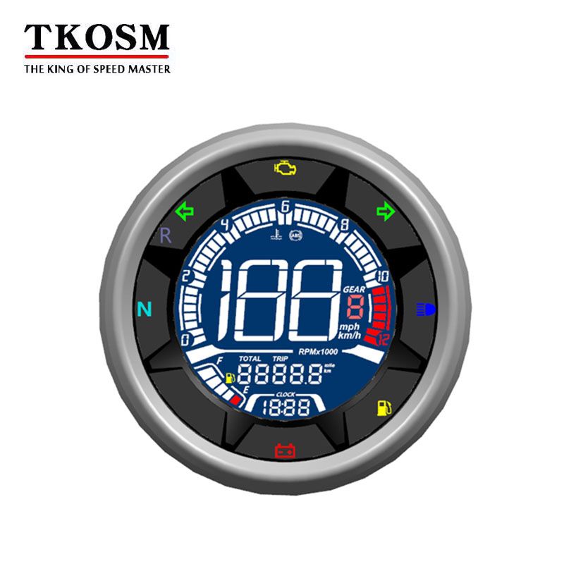 Speedometer Tachometer Gauge Universal LCD Digital Backlight MPH KM/H Motorcycle