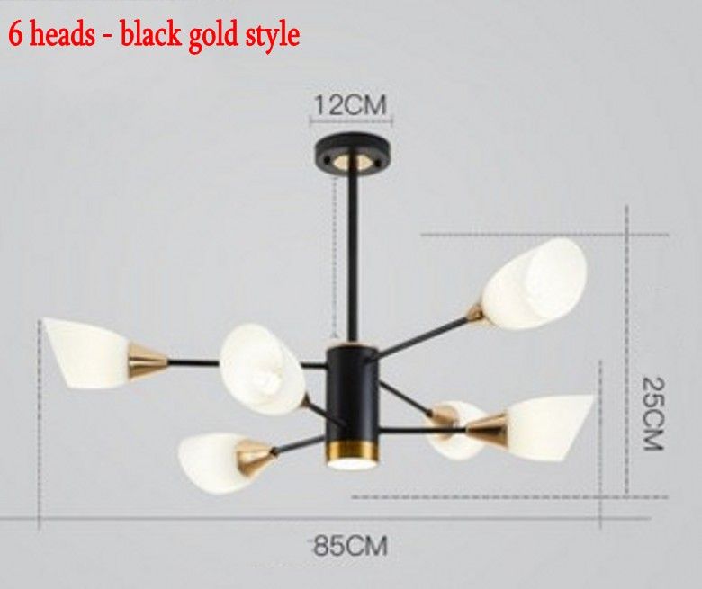 6 голов-стиль черного золота