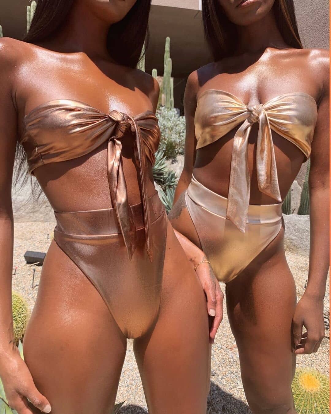 gold swimwear