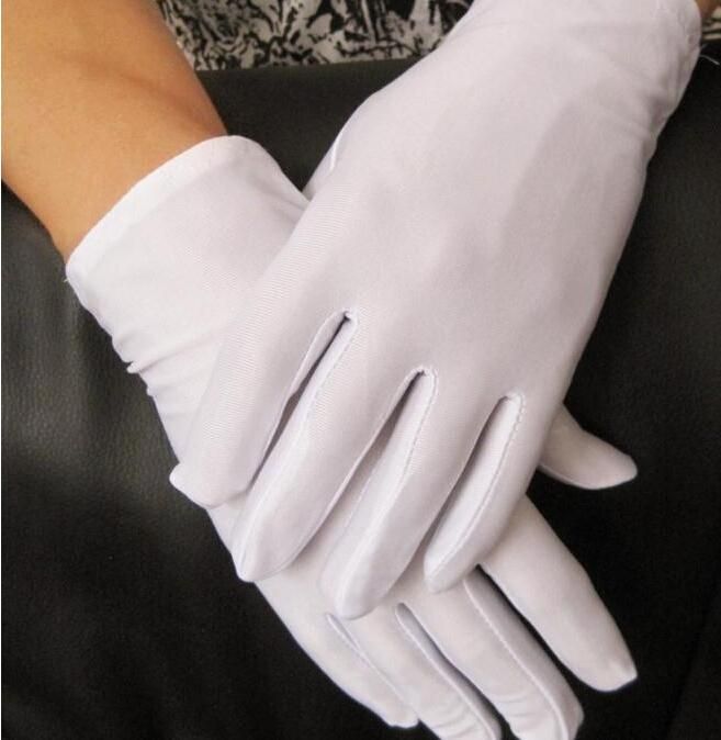 mens long white gloves