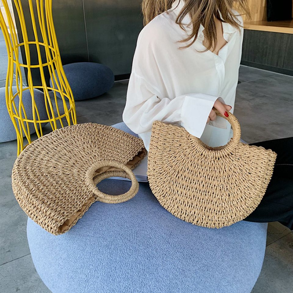 straw half moon bolsa