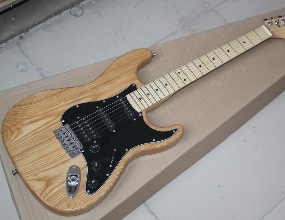Compra Guitarra Eléctrica De Color De Madera Natural De Fábrica Con Negro  Pickguard, ASH Body, SSH Pickups, Chrome Hardware, Se Puede Personalizar  Envío Gratis Barato | Entrega Rápida Y Calidad | Es.Dhgate